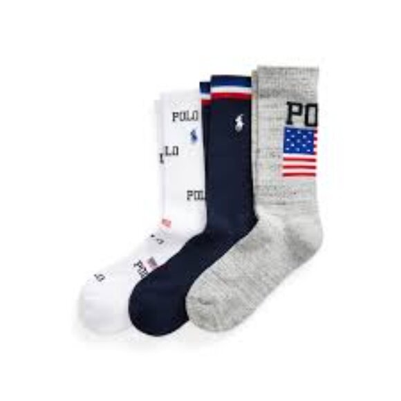 Polo Ralph Lauren Americana Crew Sock 3-Pack - Picture 2 of 3